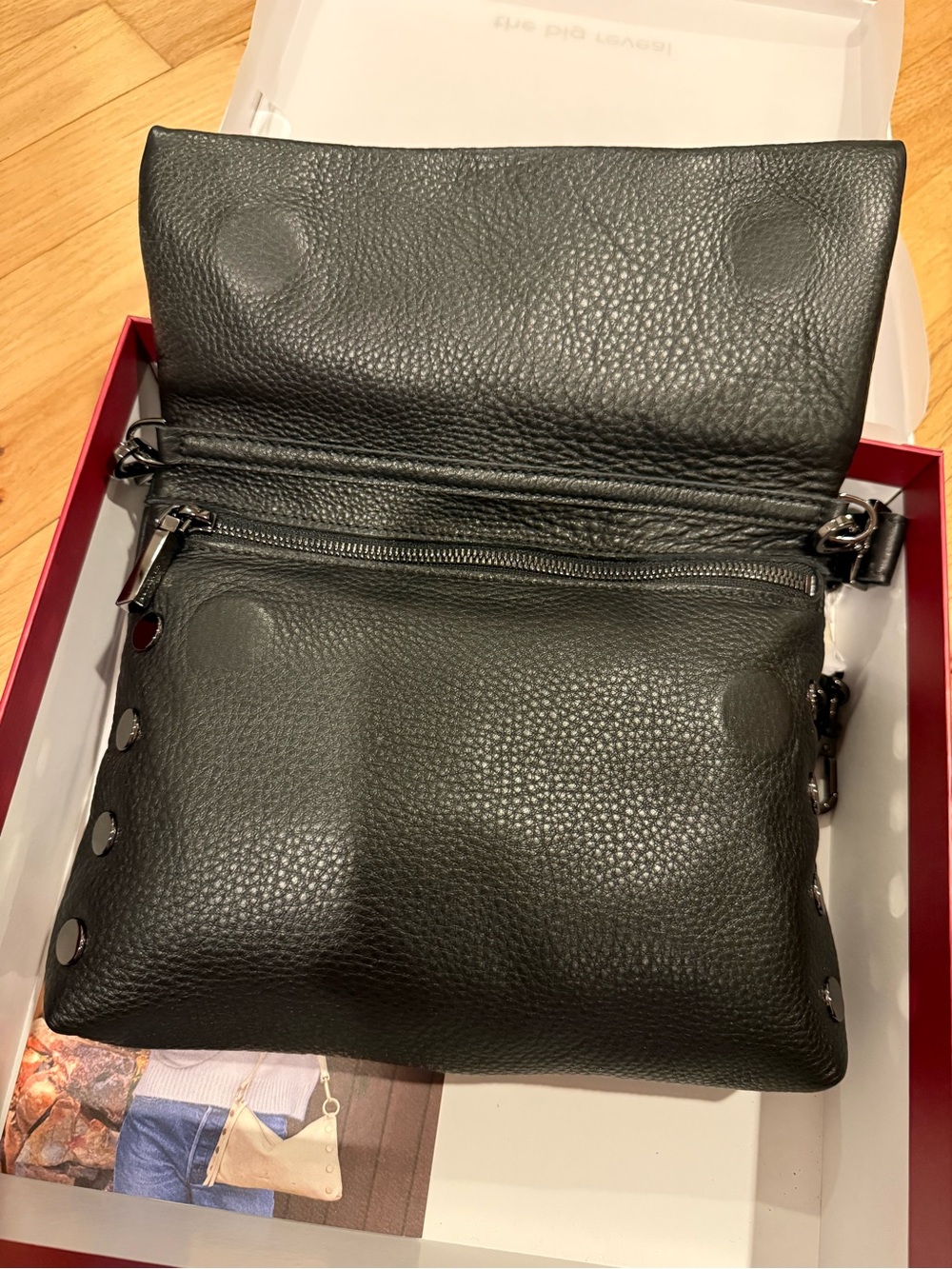 Hammitt Black Pebbled Leather Crossbody Bag - Picture 2 of 6